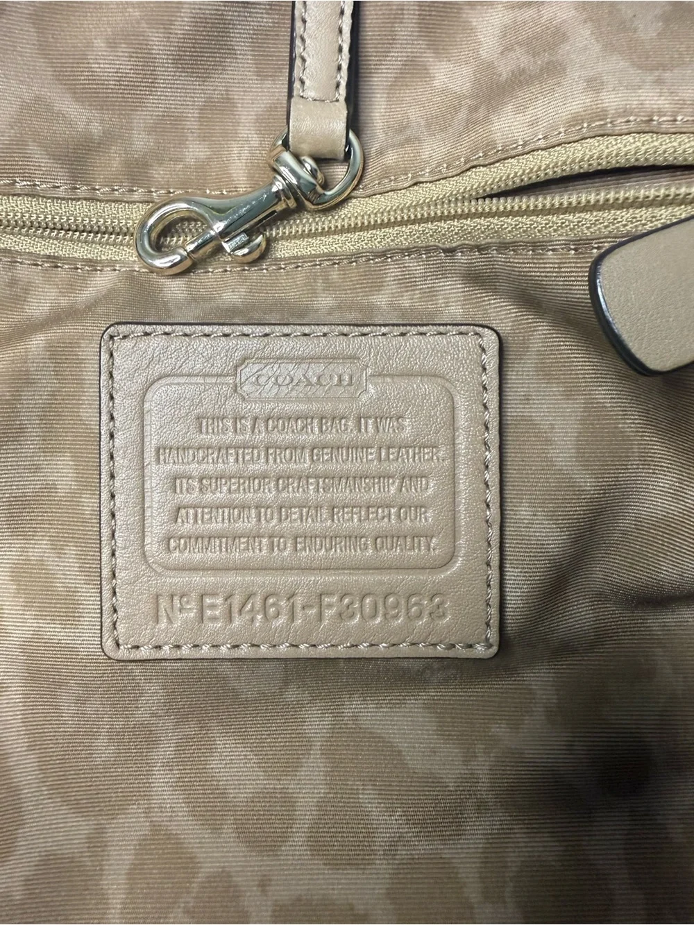 Coach Hadley Neutral Tote Bag with Scarf Accent